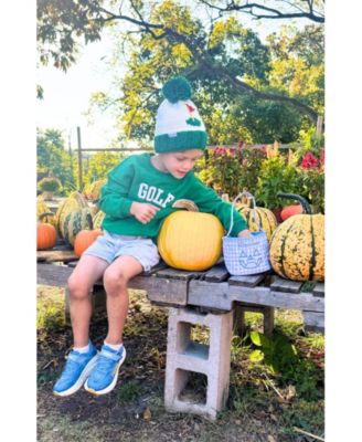 Boys Green Golf Flag Bobble Hat