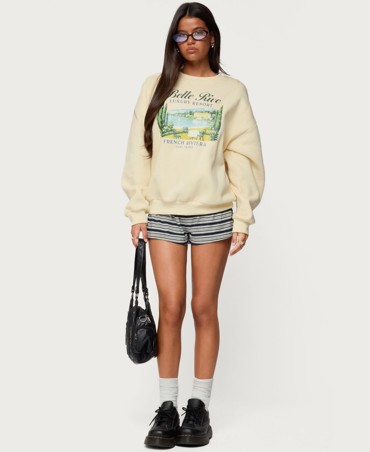 Женская толстовка Edikted French Riviera Oversized Sweatshirt, цвет: Жёлтый — фото 2