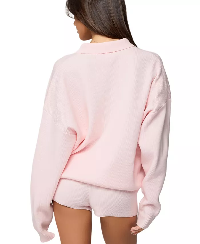Women's Lorie Oversized Knit Polo Sweater - thumbnail 2