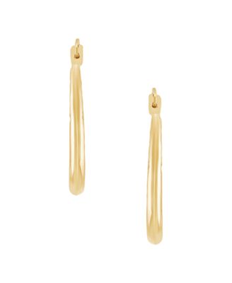 U Shape Hoop Earrings in 14k Yellow Gold