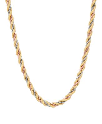 Macy's - Light Weight Silk Finish Chain Necklace in 10k Yellow, White and Rose Gold