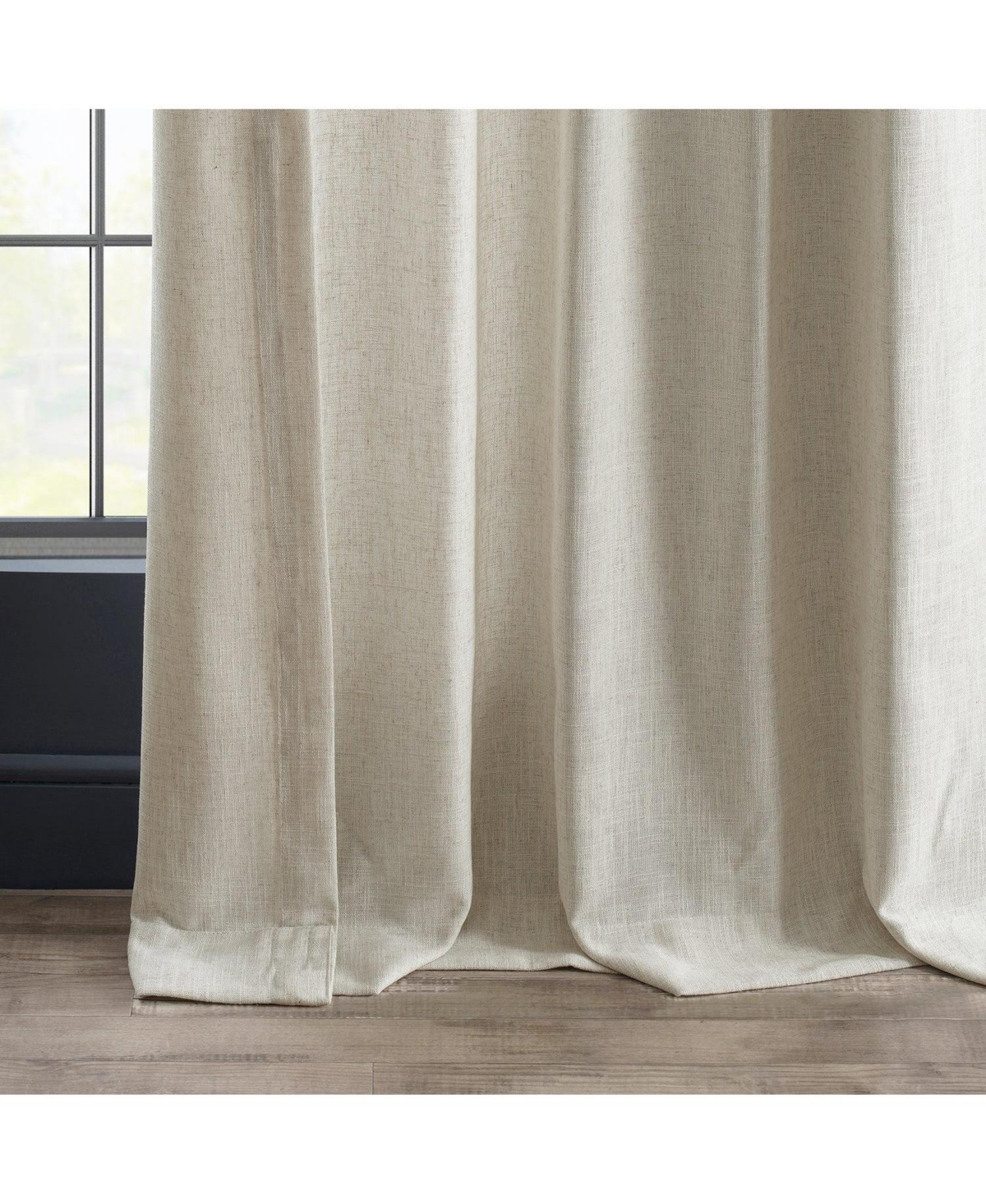 Half Price Drapes Malted Cream Heavy Faux Linen Curtain