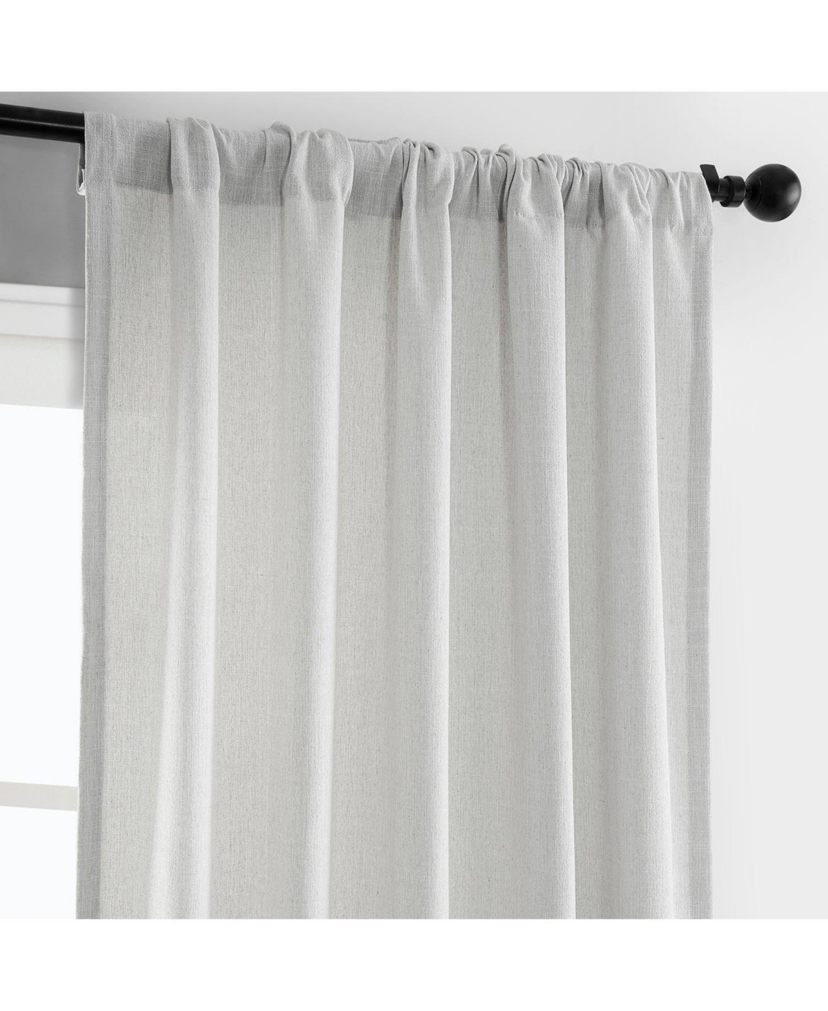 Half Price Drapes Off White Simply Faux Linen Curtain Pair (2 Panels