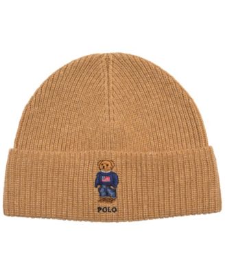 Men's Solid Flag Bear Beanie