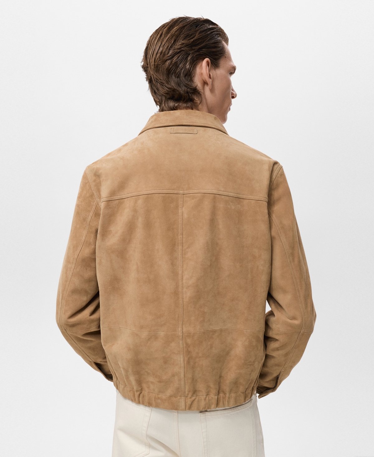 Mango Men's Leather Pockets Jacket