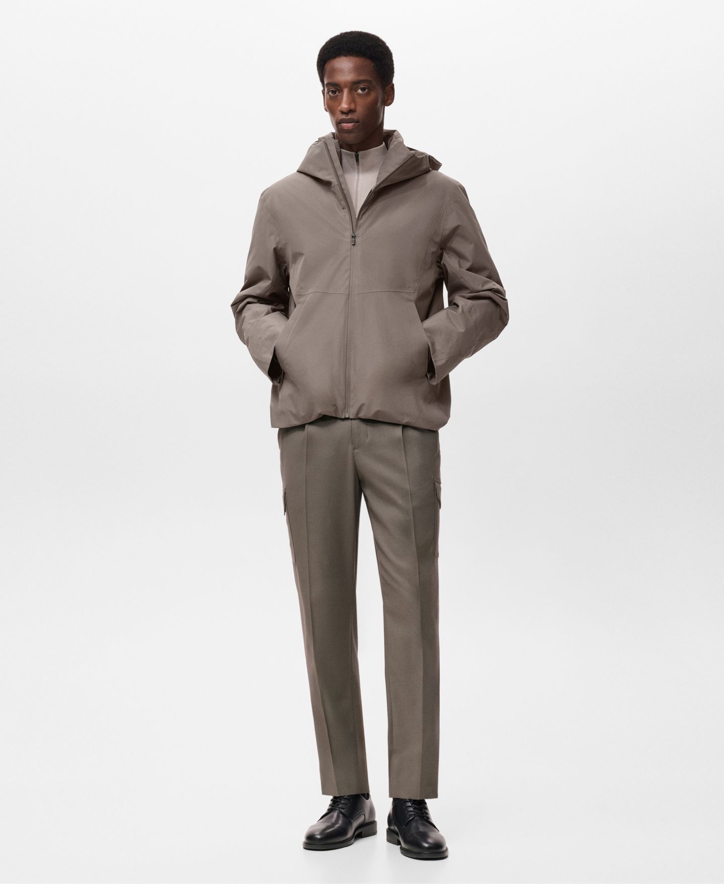 Мужская куртка Mango Water-Repellent Thermolite Hooded, цвет: Средний коричневый — фото 2