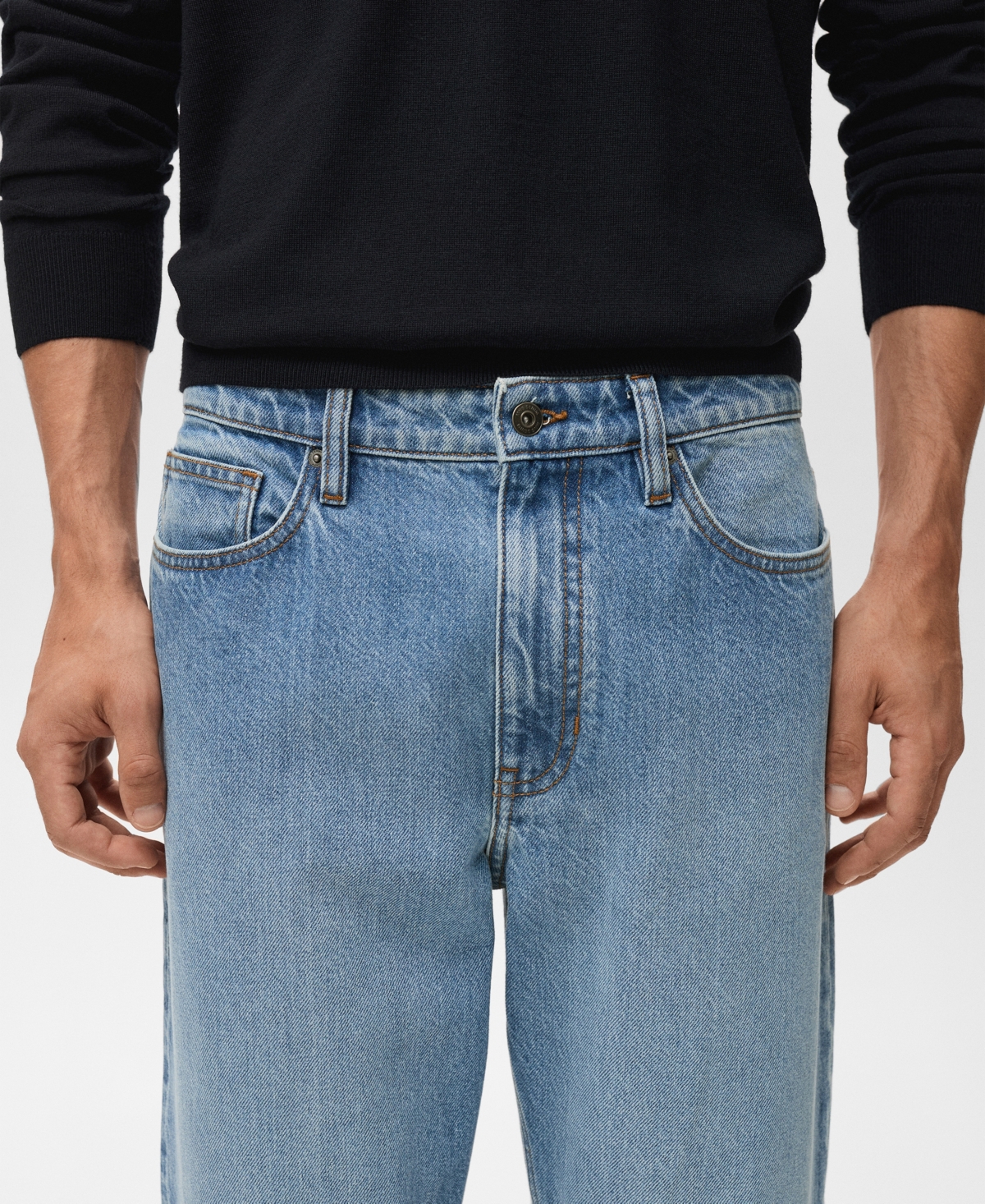 Mango Men's Sammy Cropped Carrot-Fit Jeans