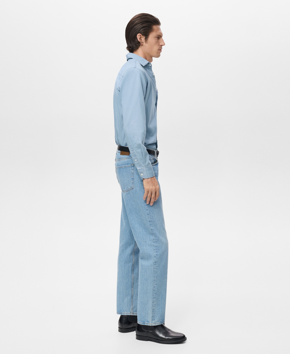 Mango Men's Cotton Chambray Shirt