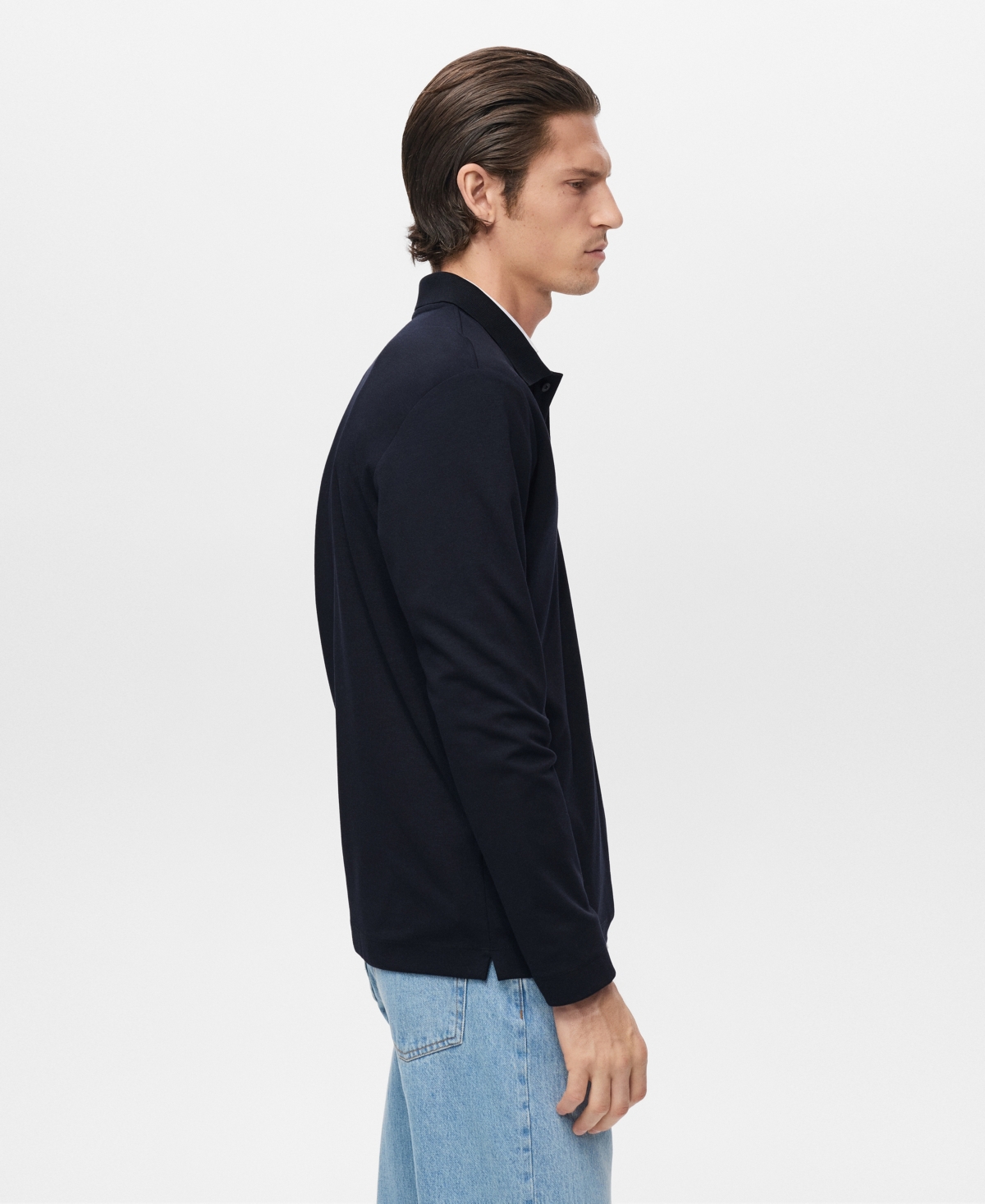 Mango Men's Regular-Fit Knitted Polo Sweater