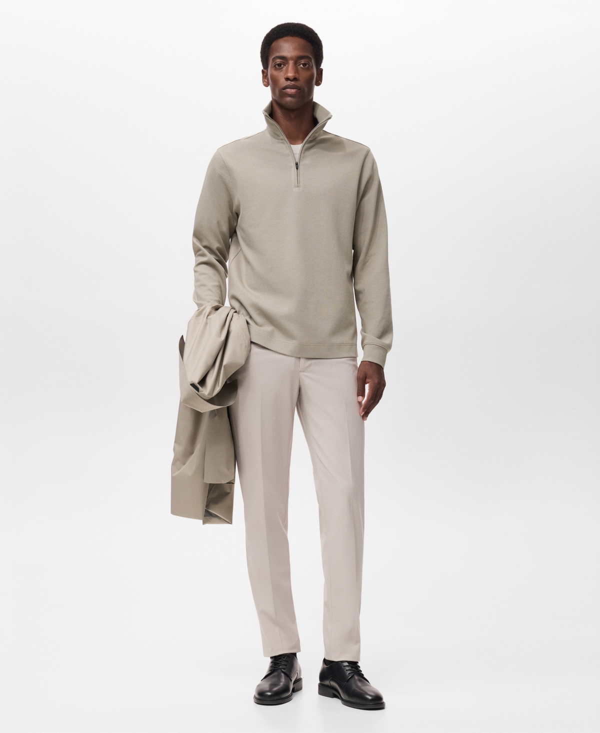 Mango Men's Regular-Fit Zipper Technical Sweatshirt