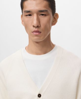 Men's Ribbed Knitted Buttons Cardigan