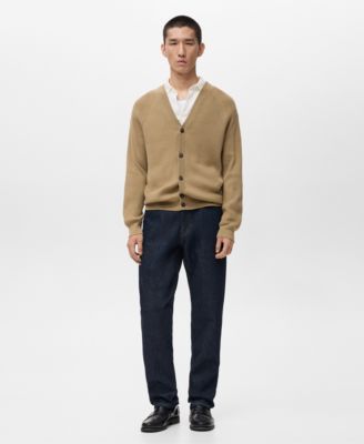 Men's Ribbed Knitted Buttons Cardigan