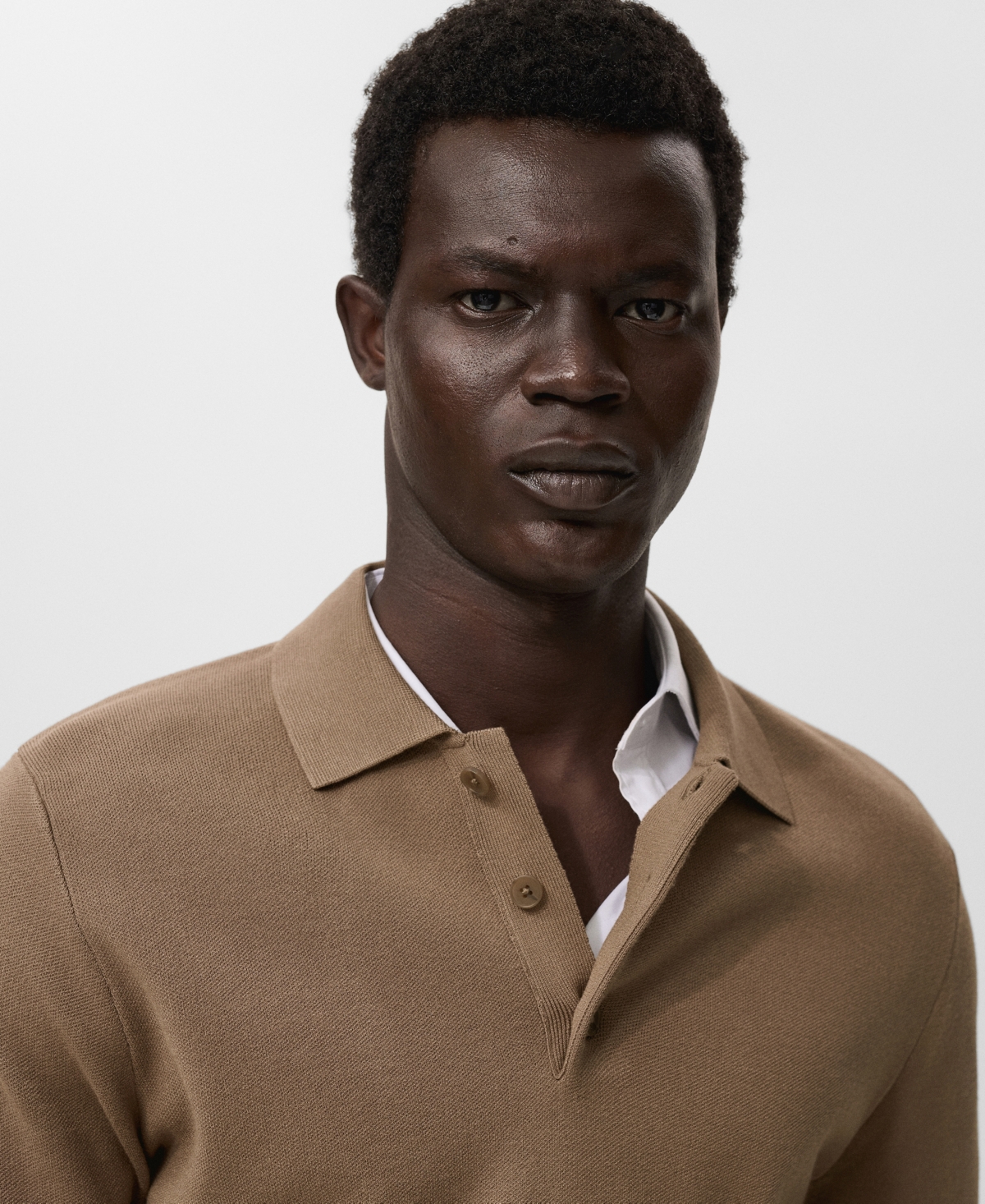 Mango Men's Knitted Polo-Neck Sweater