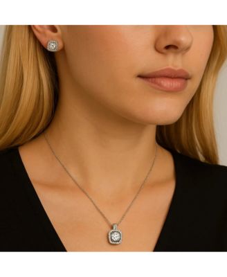 Ariana Gold Halo Necklace and Stud Earring Set