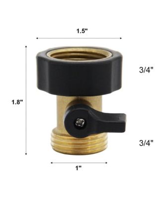 Heavy Duty Brass Shut Off Valve 2-Pack Garden Hose Connector