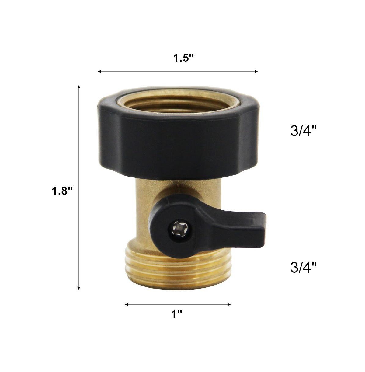 Twinkle Star Heavy Duty Brass Shut Off Valve 2-Pack Garden Hose Connector
