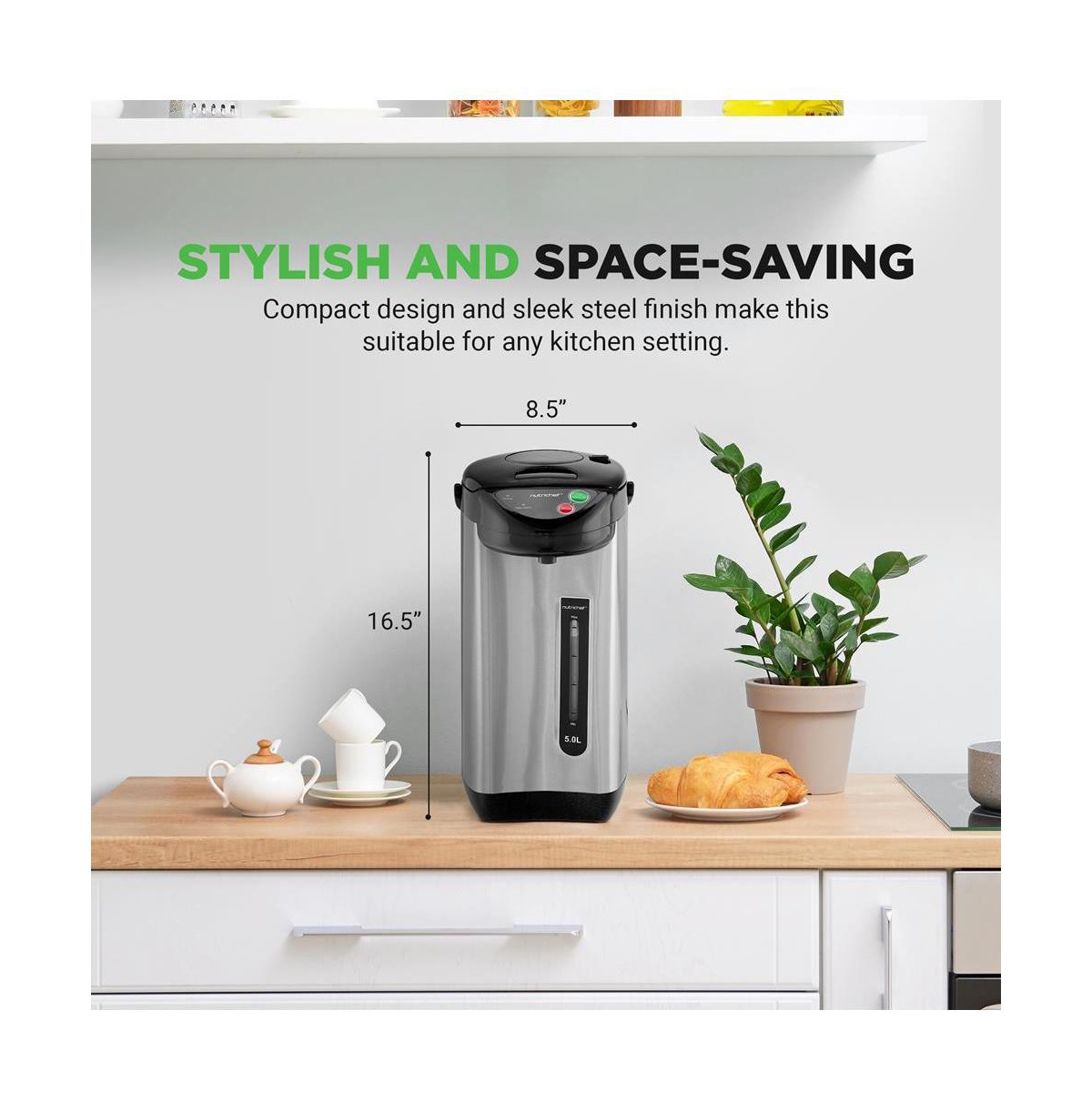 NutriChef 5L Electric Water Boiler & Warmer with Quick Heating and 3 Dispensing Options (PKWK63)