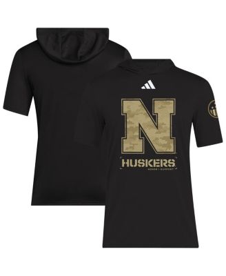 adidas - Men's Black Nebraska Huskers 2025 Military Appreciation AEROREADY T-Shirt