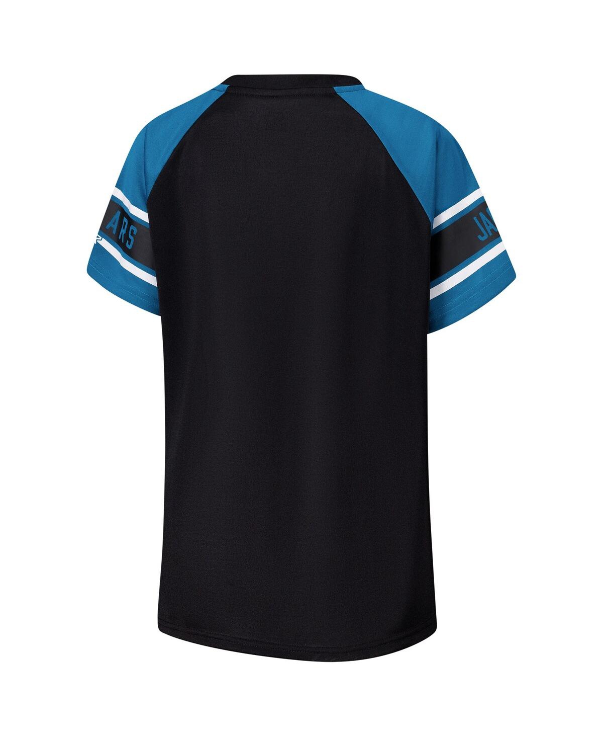 Starter Women's Black Jacksonville Jaguars 1st Rounder Color Block Raglan Top In Black