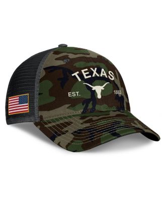 Nike - Men's Camo Texas Longhorns 2025 Military Appreciation Rise Adjustable Trucker Hat