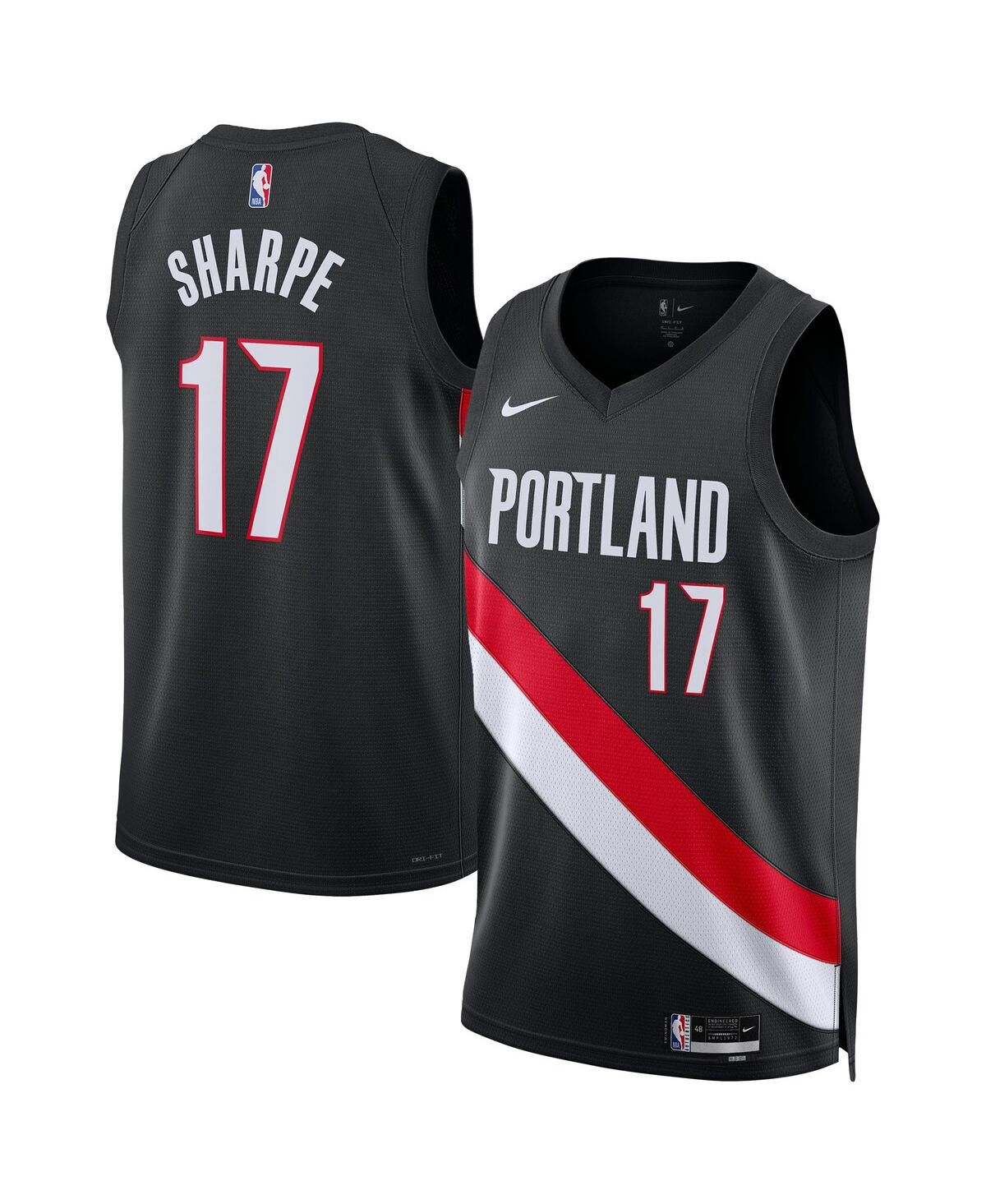 Мужские и женские черные блейзеры Shaedon Sharpe Portland Trail из джерси Swingman - Icon Edition