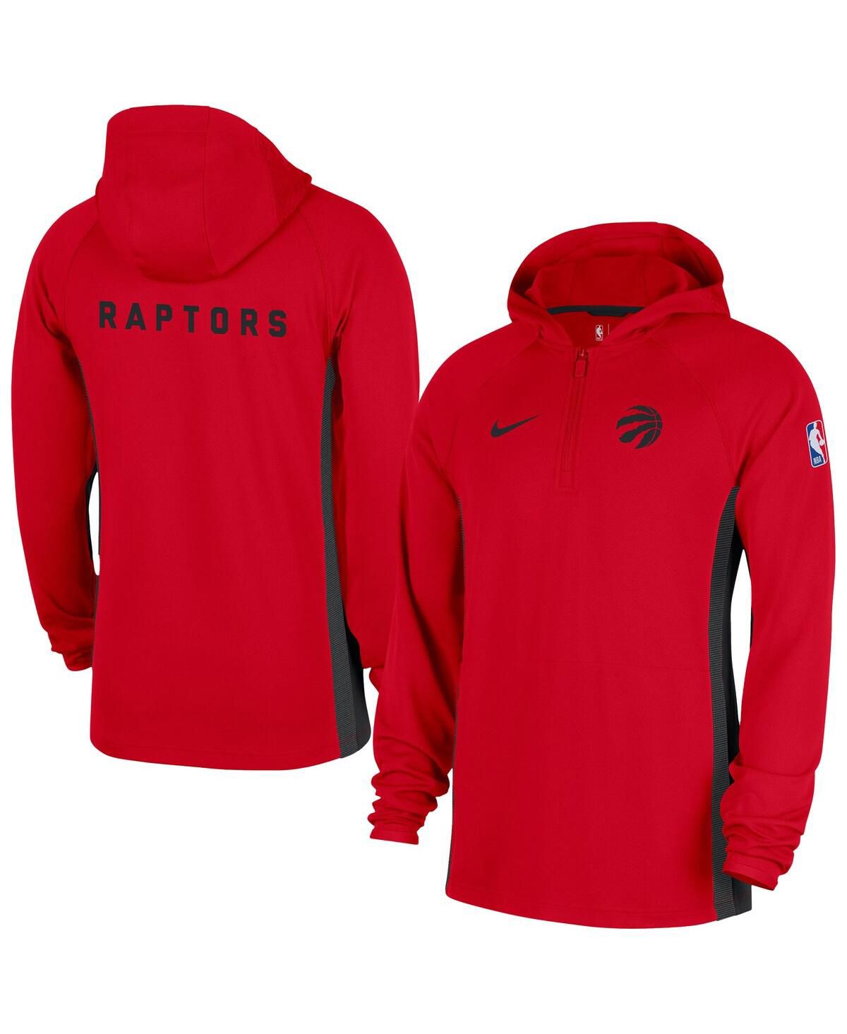Мужская красная куртка с капюшоном Dri-FIT на молнии Toronto Raptors Authentic On Court Zone красного цвета