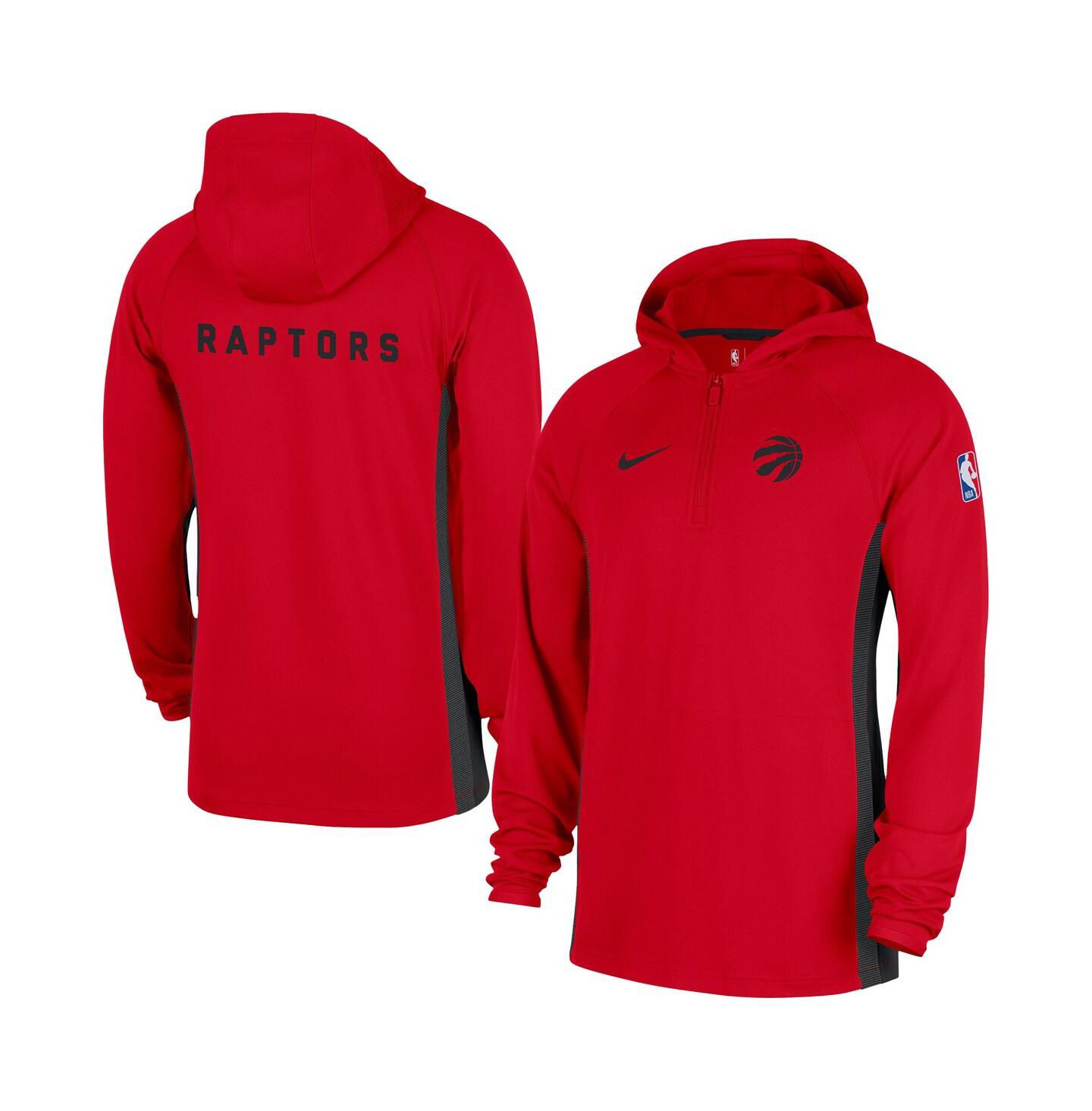 Мужская куртка Nike Red Toronto Raptors Authentic On Court Zone Quarter-Zip Dri-FIT Hoodie Jacket — фото 1