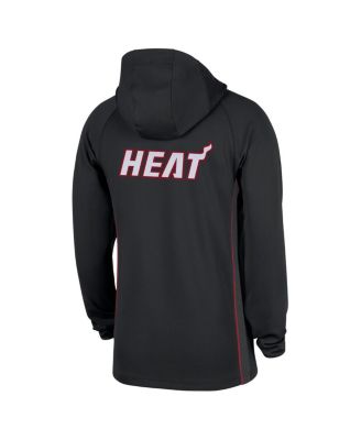 Men's Black Miami Heat Authentic On Court Zone Quarter-Zip Dri-FIT Hoodie Jacket