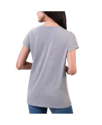 Women's Heather Gray Houston Texans Super-Slim Fit Lightweight H-Town V-Neck T-Shirt