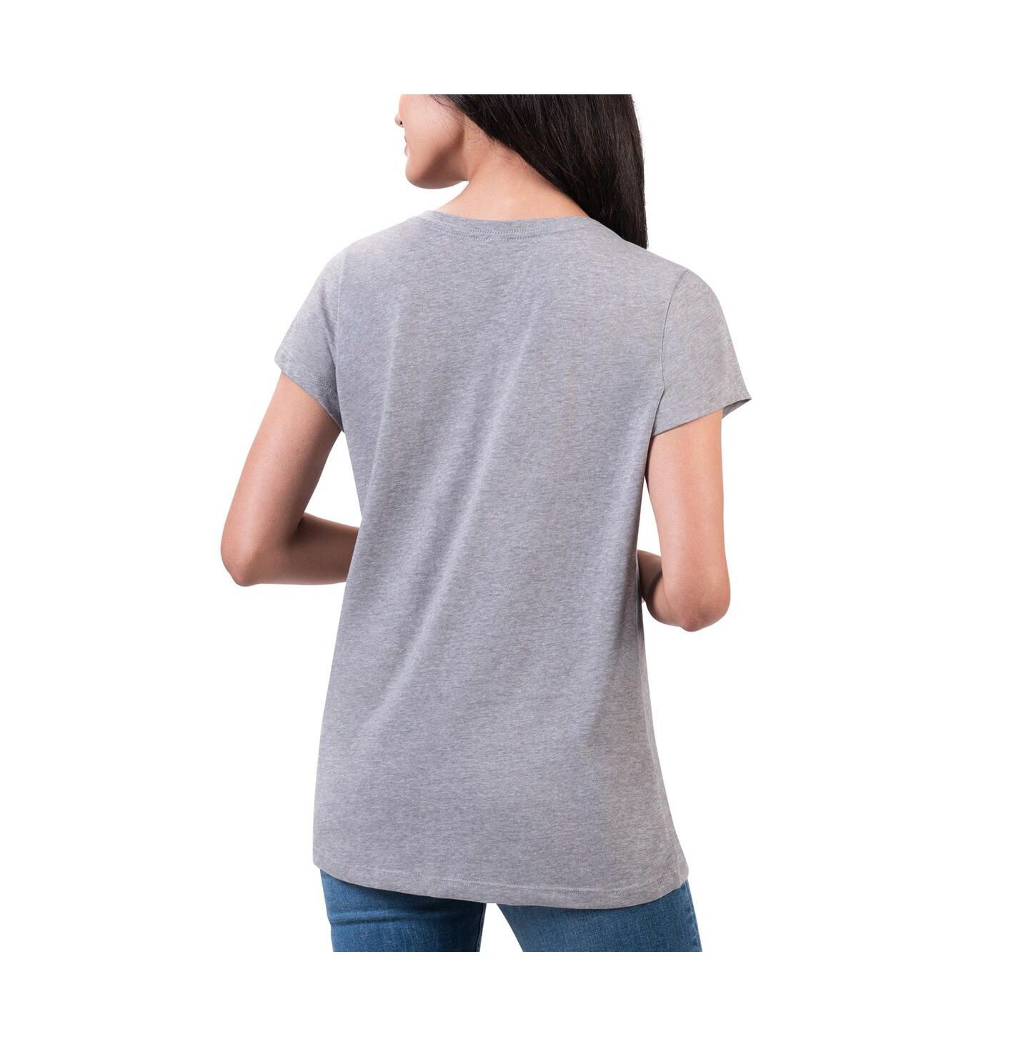 Женская футболка G-III 4Her by Carl Banks Heather Gray Houston Texans Super-Slim Fit Lightweight H-Town V-Neck — фото 2