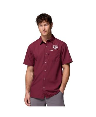 Columbia - Men's Maroon Texas A M Aggies Slack Tide Camp Button-Up Shirt