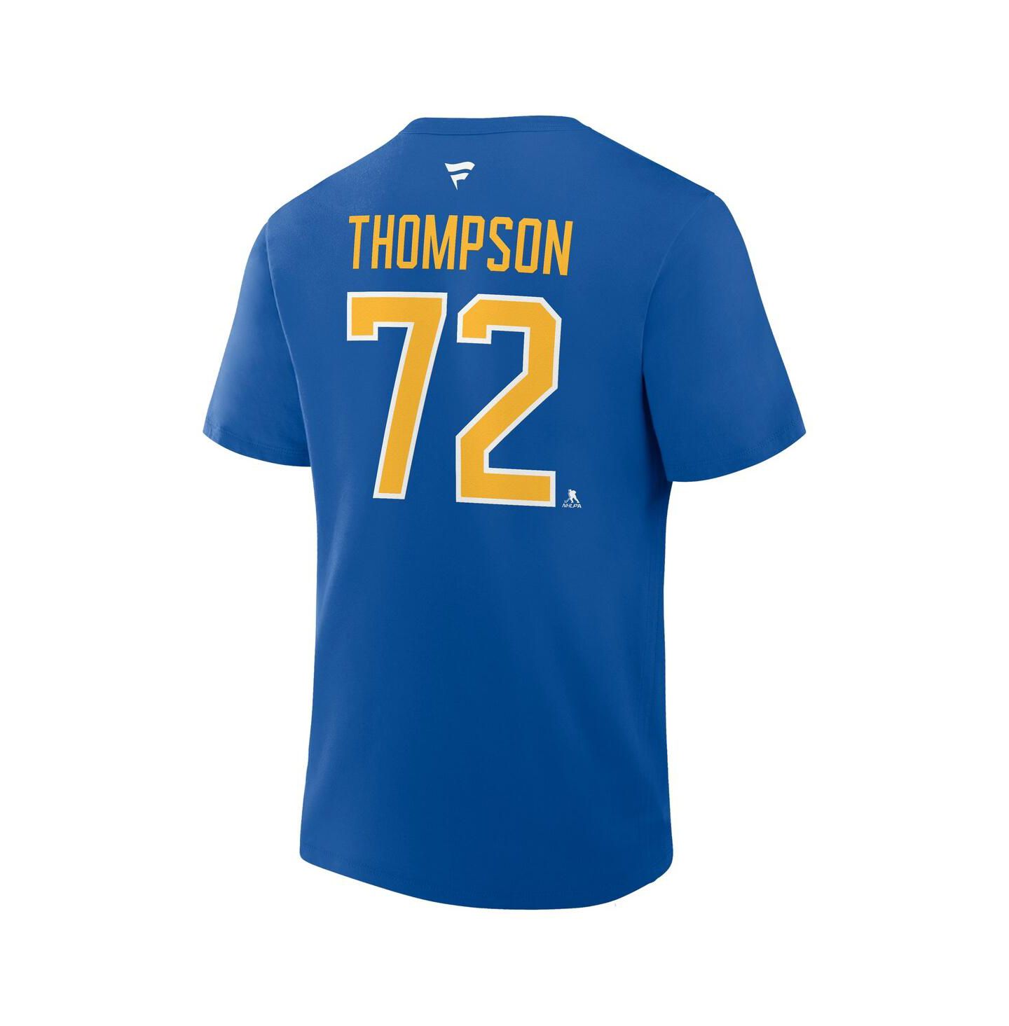 Мужская футболка Fanatics Tage Thompson Royal Buffalo Sabres Authentic Stack Name & Number — фото 3