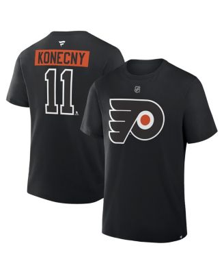 Fanatics - Men's Travis Konecny Black Philadelphia Flyers Authentic Stack Name Number T-Shirt