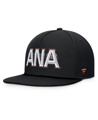 Men's Black Anaheim Ducks Authentic Pro Rink Team Code Snapback Hat