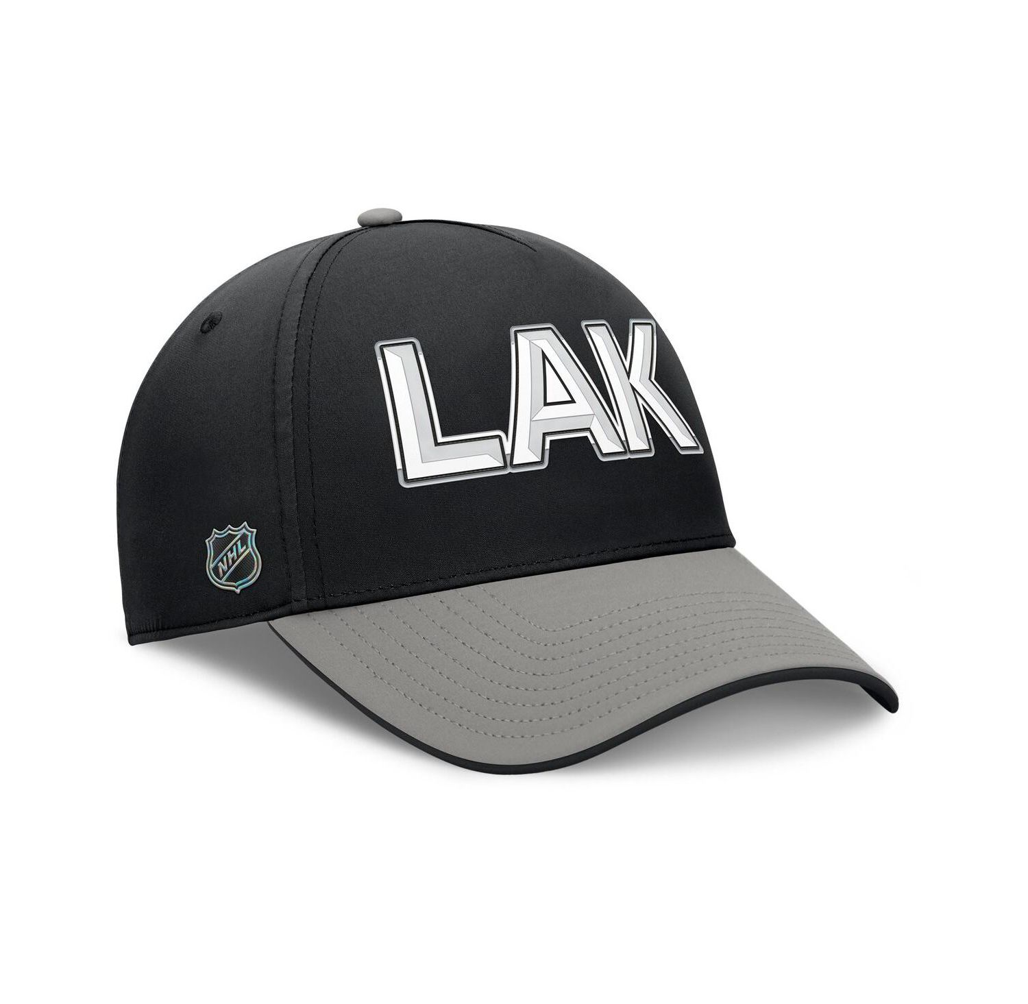 Men's Black/Gray Los Angeles Kings Authentic Pro Rink Team Code Flex Hat
