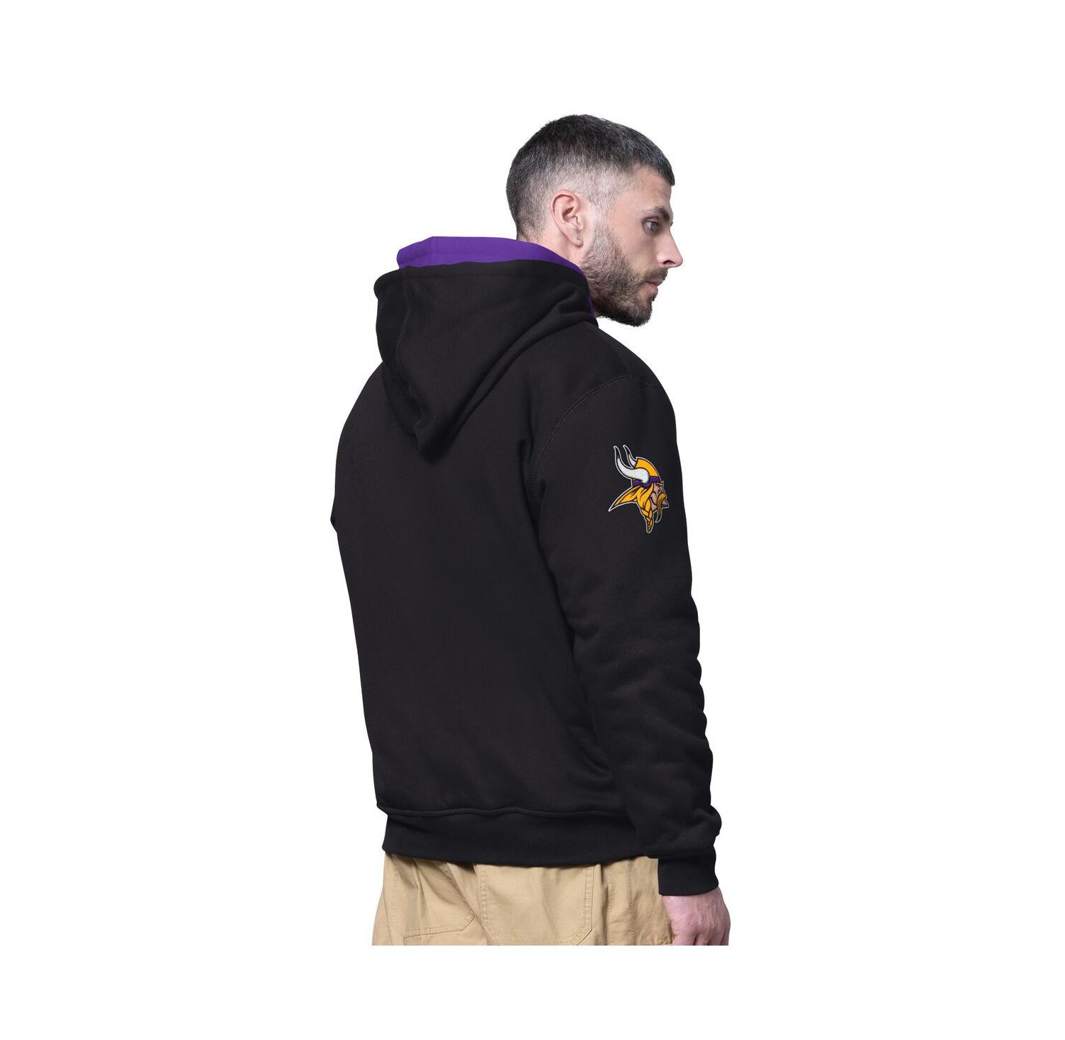 Men's Black Minnesota Vikings Big Shot Full-Zip Double Hoodie