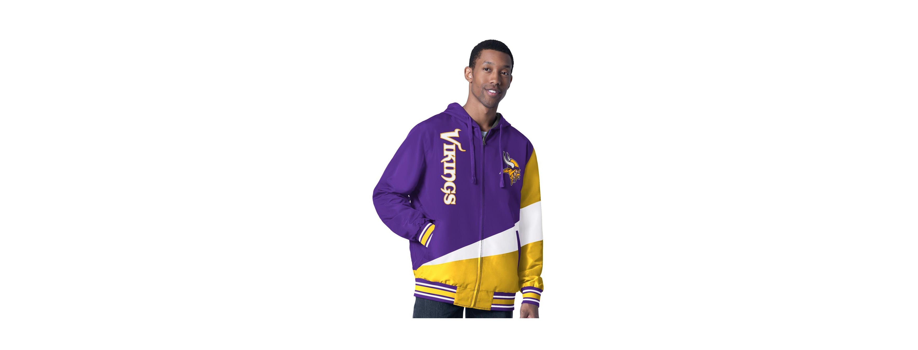G-iii Sports by Carl Banks Men's Purple/Charcoal Minnesota Vikings Dual Threat Reversable Full-Zip Jacket