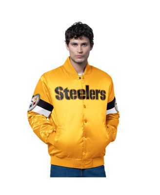 Starter - Men's Gold Pittsburgh Steelers Triple Option Full-Snap Varsity Jacket