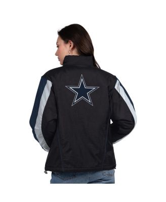 Women's Black/Navy Dallas Cowboys Thursday Night Gridiron Half-Zip Jacket