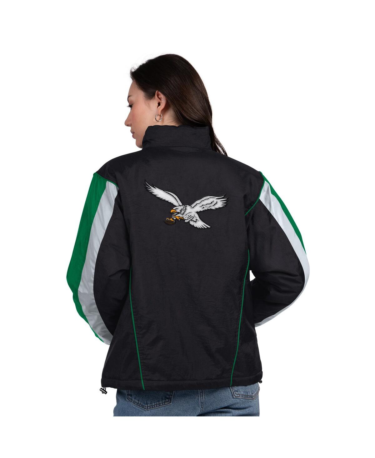 Starter Women's Black/Kelly Green Philadelphia Eagles Thursday Night Gridiron Half-Zip Jacket