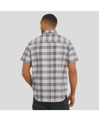 Men's Darius Rucker Collection by Gray Pittsburgh Steelers Team Plaid Short Sleeve Full-Snap Shirt