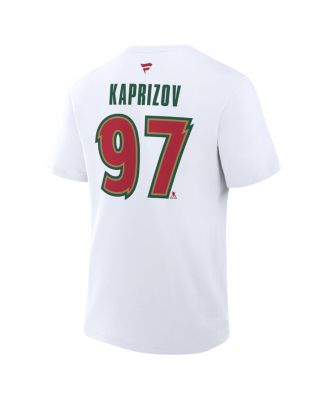 Men's Kirill Kaprizov White Minnesota Wild 25th Anniversary Alternate Authentic Stack Name Number T-Shirt