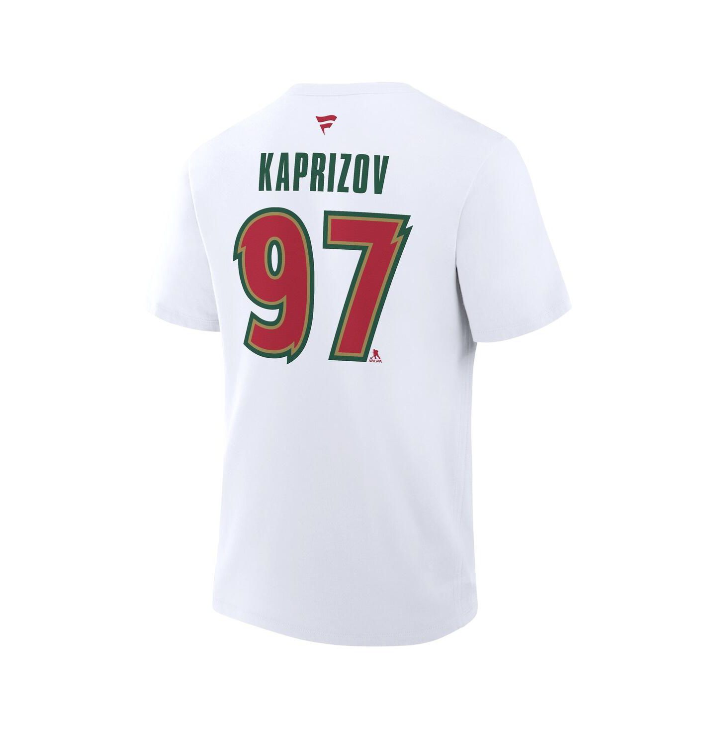 Мужская футболка Fanatics Kirill Kaprizov White Minnesota Wild 25th Anniversary Alternate Authentic Stack Name & Number — фото 3