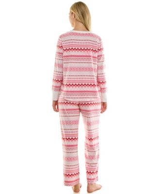Women's 2-Piece Printed Long-Sleeve Top and Straight Leg Pants