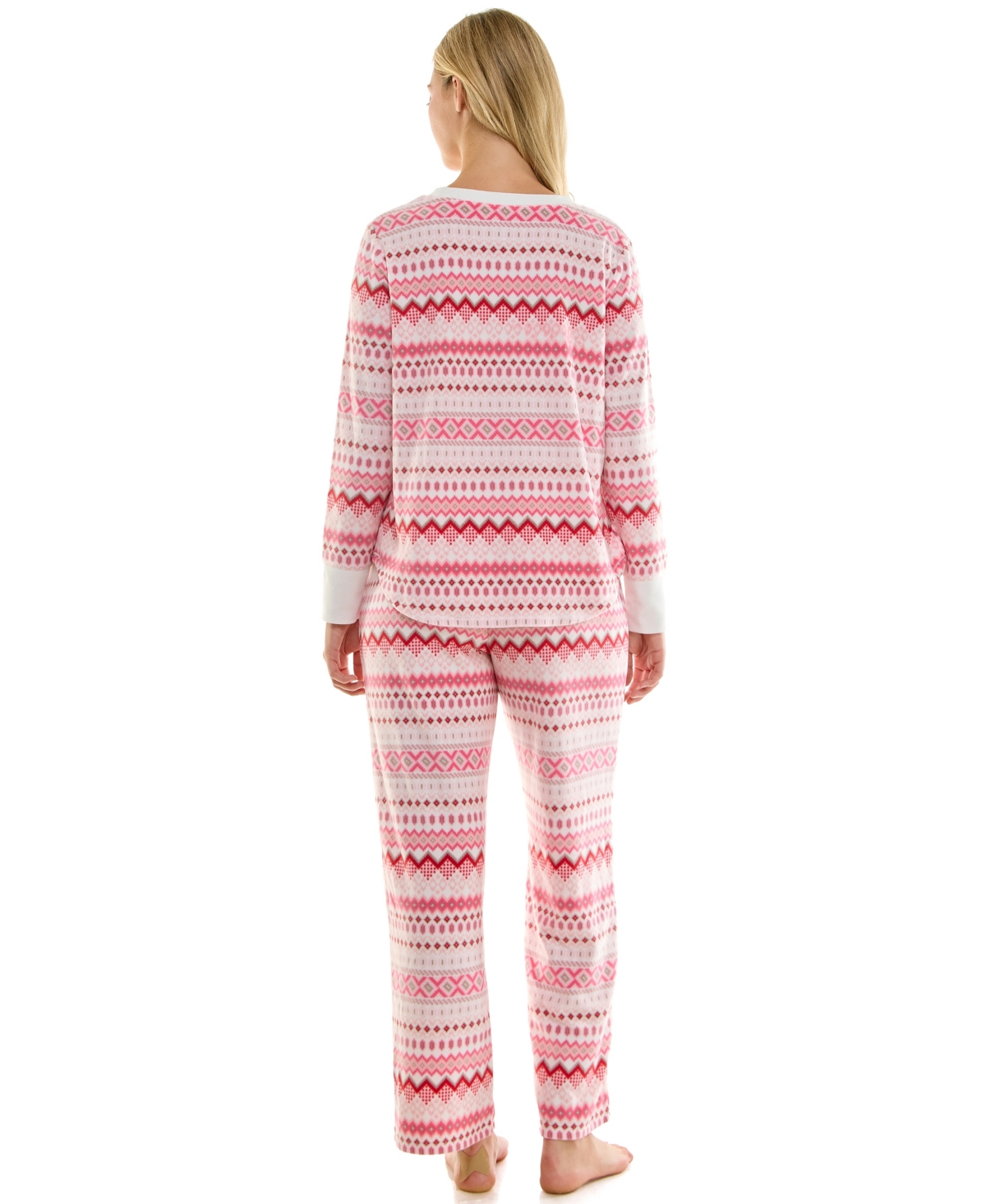 Roudelain Women's 2-Piece Printed Long-Sleeve Top and Straight Leg Pants