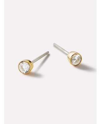 Gold Stud Earrings - Invisible Set Studs