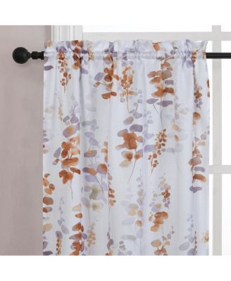 Watercolor Floral Lillies Complete 3 Piece Rod Pocket Kitchen Curtain Tier & Valance Set - Spice