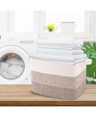 Set of 3 Woven Cotton Rope Storage Baskets – Soft, Durable, Machine Washable