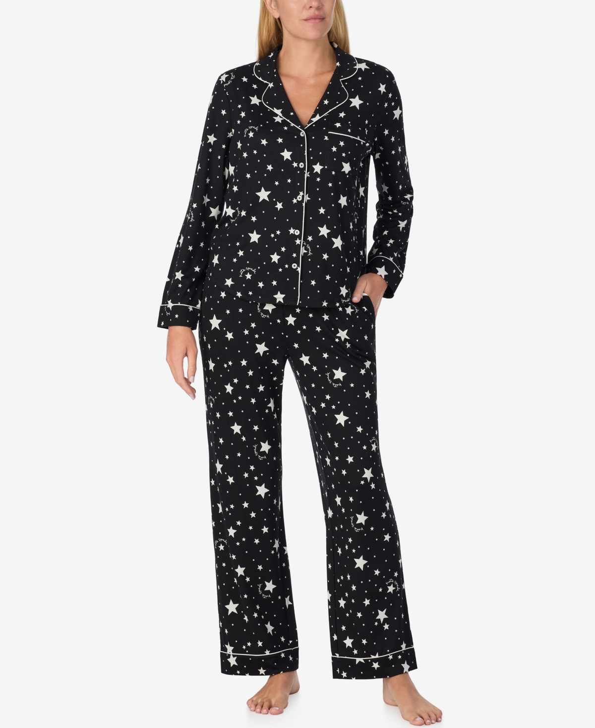Kate Spade New York Women's 2-Piece Sleepwear Long-Sleeve Top and Pajama Pants Set