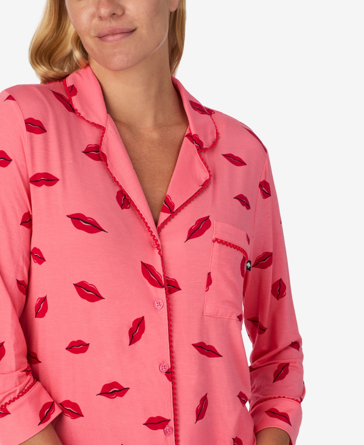 Kate Spade Women's 2-piece Sleepwear 3/4-sleeve Top And Pajama Pants Set In Pink